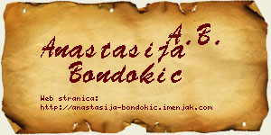 Anastasija Bondokić vizit kartica